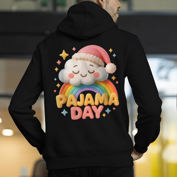 Pajama Day School Spirit Week Sleepy Cloud Teacher Student Men's Hoodie Back Print, funny gift