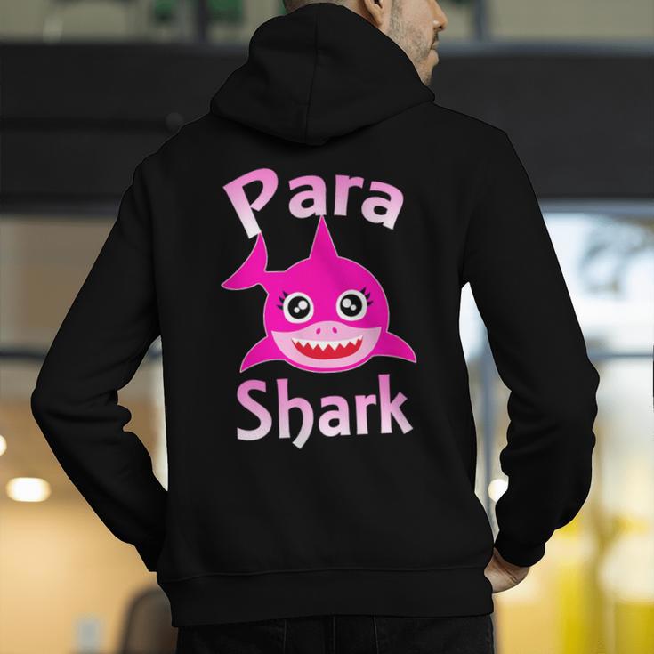 Para Shark Paraprofessional Female Teacher Men's Hoodie Back Print, funny gift Para Shark Paraprofessional Female Teacher Men's Hoodie Back Print, funny gift