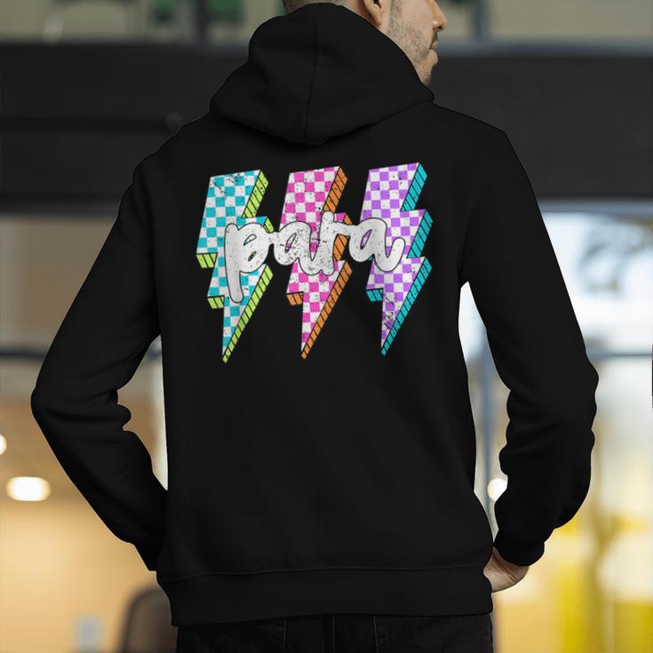 Para Squad Paraprofessional Teacher Lightning Bolt Men's Hoodie Back Print, funny gift