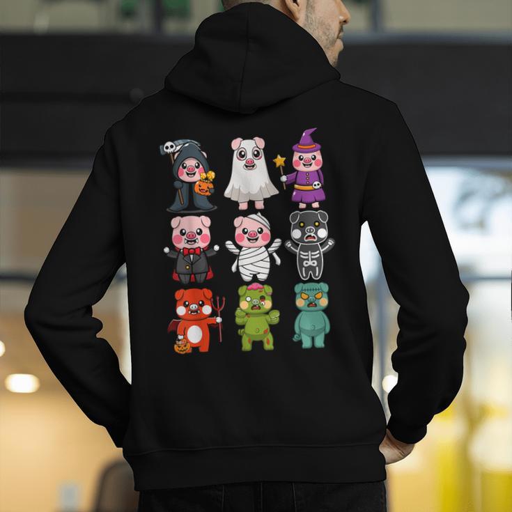 Pig Spooky Ghost Witch Boo-Jee Horror Pumpkin Pig Halloween Men's Hoodie Back Print, funny gift
