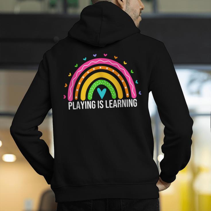 Playing Is Learning Early Childhood Education ECE Teacher Men's Hoodie Back Print, funny gift Playing Is Learning Early Childhood Education ECE Teacher Men's Hoodie Back Print, funny gift
