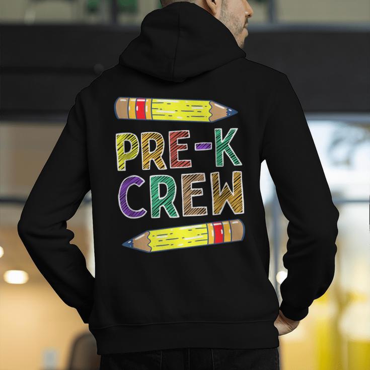 Pre-K Crew PreK Teachers Back To School Men's Hoodie Back Print, funny gift