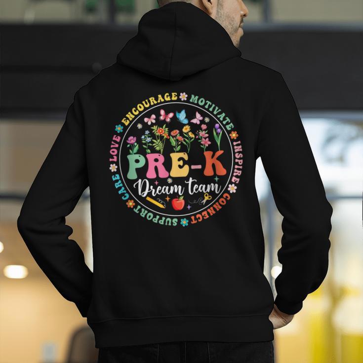 Pre-K Dream Team Back To School Teacher Flower Men's Hoodie Back Print, funny gift Pre-K Dream Team Back To School Teacher Flower Men's Hoodie Back Print, funny gift