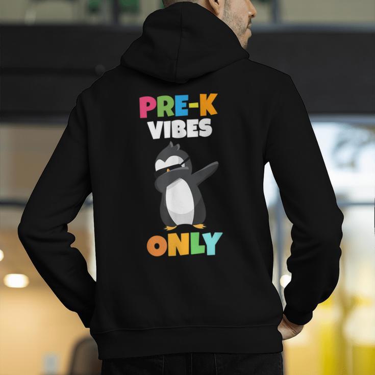 Pre-K Vibes Only Penguin Teachers Kids Back To School Men's Hoodie Back Print, funny gift