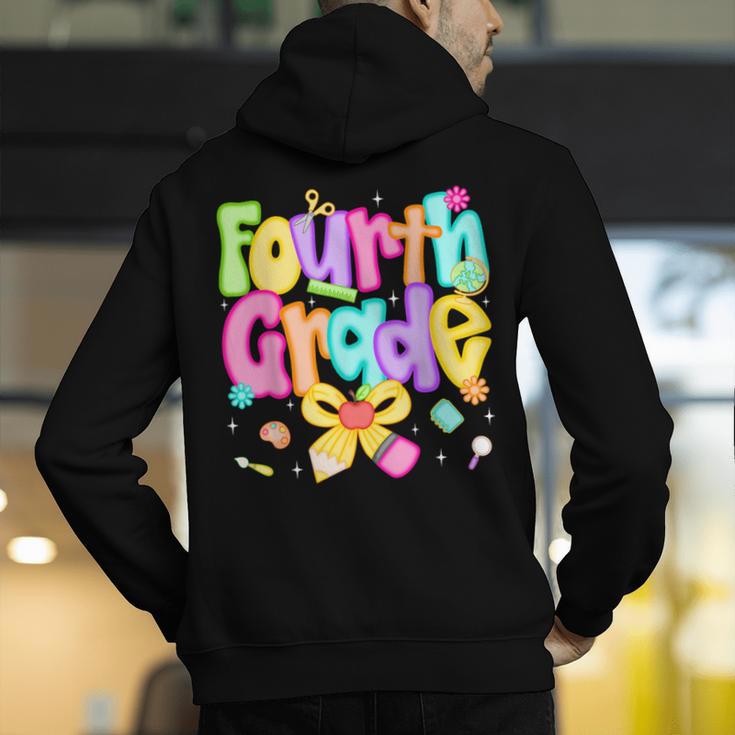 Preppy Fourth Grade Back To School 4th Grade Teacher Girls Men's Hoodie Back Print, 4th Grade Teacher Hoodies, funny gift Preppy Fourth Grade Back To School 4th Grade Teacher Girls Men's Hoodie Back Print, 4th Grade Teacher Hoodies, funny gift