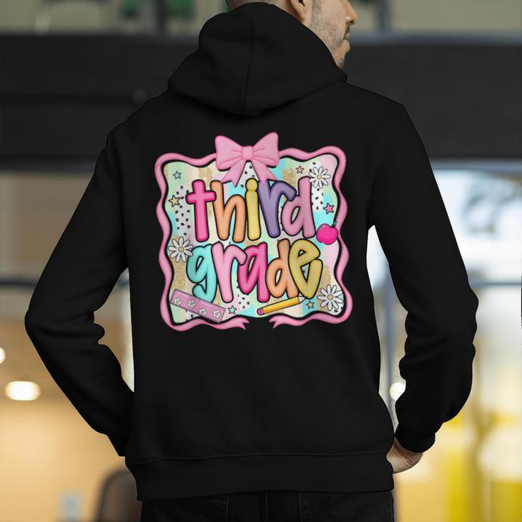 Preppy Third Grade Back To School Teacher Girl Kid Men's Hoodie Back Print, funny gift