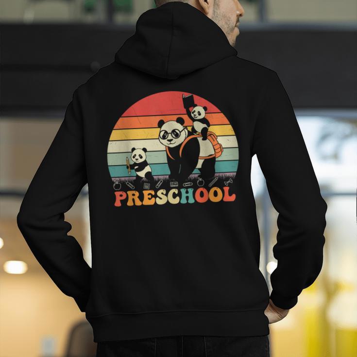 Preschool Panda Back To School Teacher Student Men's Hoodie Back Print, funny gift Preschool Panda Back To School Teacher Student Men's Hoodie Back Print, funny gift