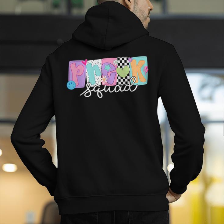 Preschool Squad Team Pre-K Crew Back To School Teacher Men's Hoodie Back Print, funny gift