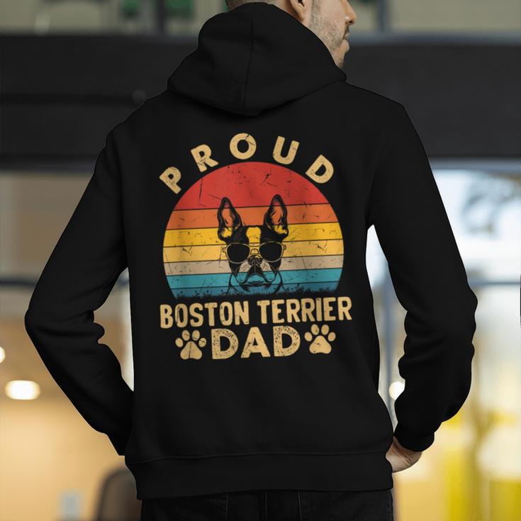 Proud Boston Terrier Dad Dog Owner Fathers Day Men Women Kids Men's Hoodie Back Print, Boston Terrier Dad Hoodies, funny gift