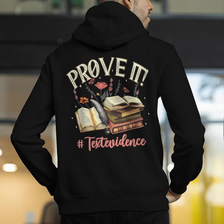 Prove It Reading Teacher Text Evidence Book Lover Student Men's Hoodie Back Print, funny gift Prove It Reading Teacher Text Evidence Book Lover Student Men's Hoodie Back Print, funny gift