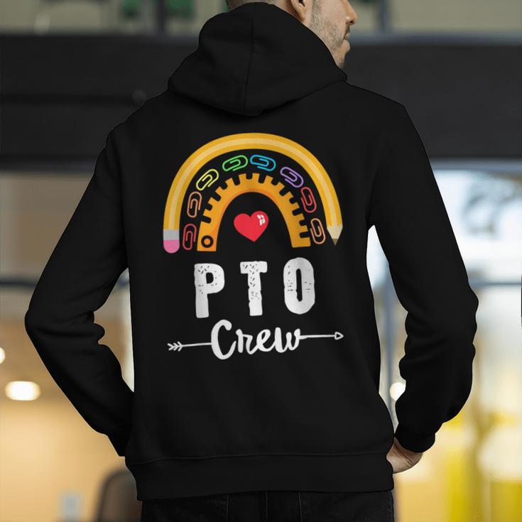 PTO Crew Parent School Volunteer Board Mom Parent Teacher Men's Hoodie Back Print, funny gift
