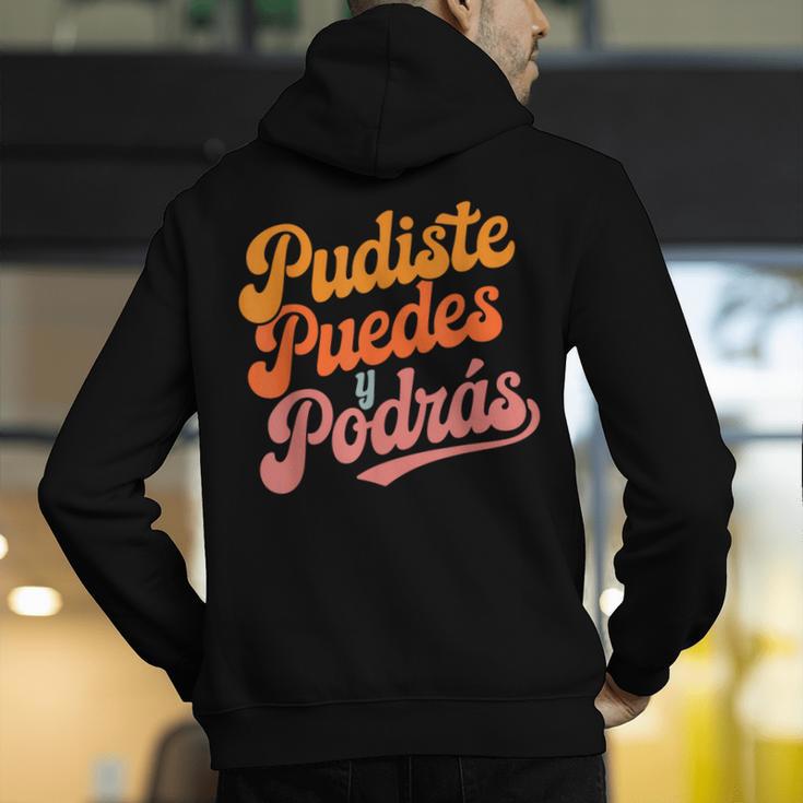 Pudiste Puedes Podras Maestra Spanish Teacher Men's Hoodie Back Print, funny gift Pudiste Puedes Podras Maestra Spanish Teacher Men's Hoodie Back Print, funny gift