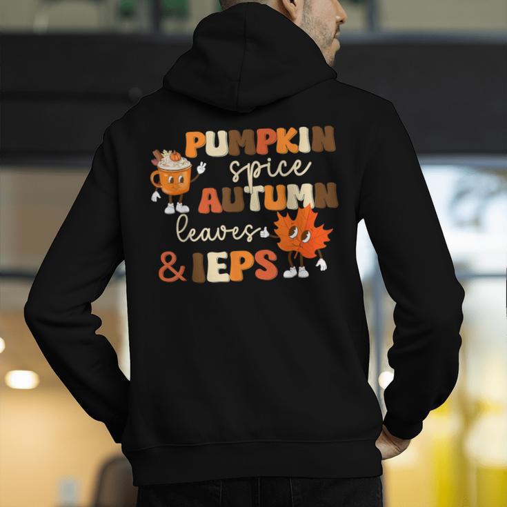Pumpkin Spice Autumn Leaves IEPS Sped Teacher Fall Men's Hoodie Back Print, funny gift Pumpkin Spice Autumn Leaves IEPS Sped Teacher Fall Men's Hoodie Back Print, funny gift