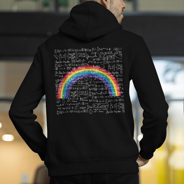 Rainbow Math Equation Teacher Nerd Retro LGBT Gay Pride Flag Men's Hoodie Back Print, funny gift
