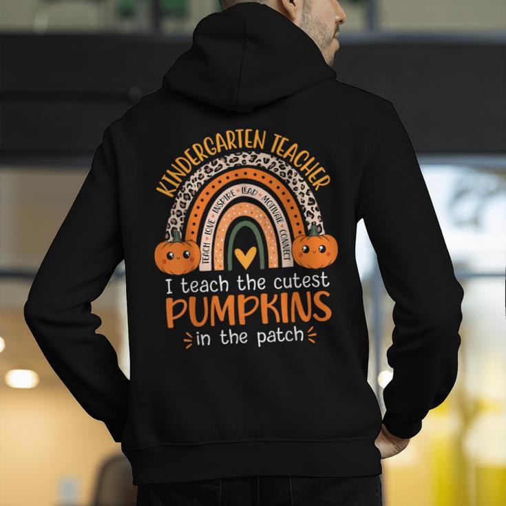 Rainbow I Teach The Cutest Pumpkins Kindergarten Teacher Men Women Men's Hoodie Back Print, funny gift