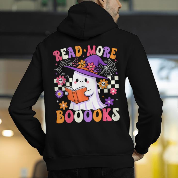Read More Books Ghost Reading Book Teacher Halloween Men's Hoodie Back Print, funny gift