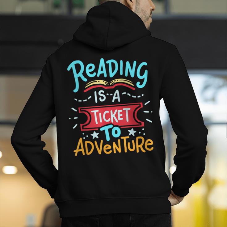 Reading Adventure Library Student Teacher Book Men's Hoodie Back Print, funny gift Reading Adventure Library Student Teacher Book Men's Hoodie Back Print, funny gift