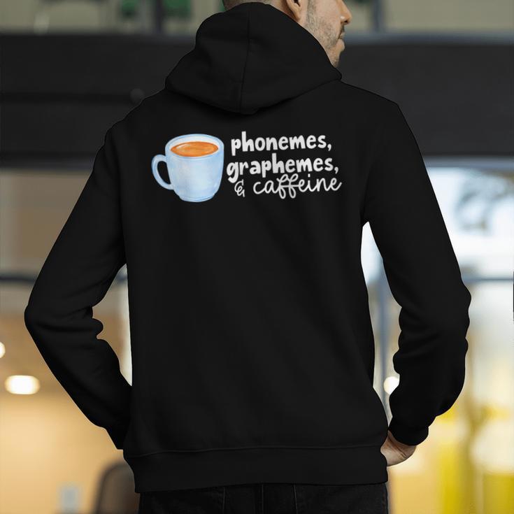 Reading Interventionist Specialist Teacher Phonemes Graphemes And Caffeine Reading Intervention -Adults Classic Fit Short Sleeve Men's Hoodie Back Print, funny gift Reading Interventionist Specialist Teacher Phonemes Graphemes And Caffeine Reading Intervention -Adults Classic Fit Short Sleeve Men's Hoodie Back Print, funny gift