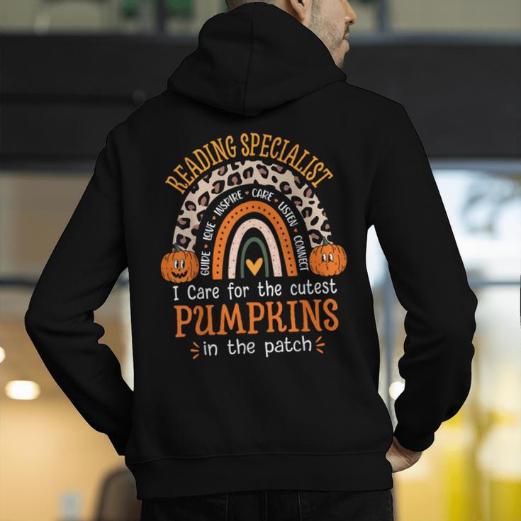Reading Specialist Halloween Reading Teacher For Men Women Men's Hoodie Back Print, funny gift