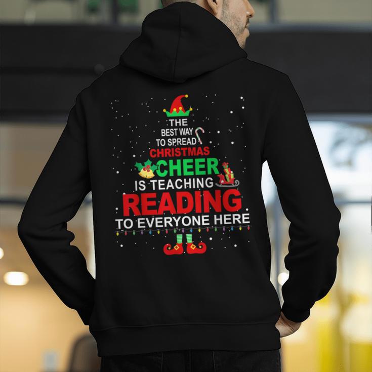 Reading Teacher Christmas Shirt Elf Christmas Cheer For Men Women Men's Hoodie Back Print, funny gift Reading Teacher Christmas Shirt Elf Christmas Cheer For Men Women Men's Hoodie Back Print, funny gift