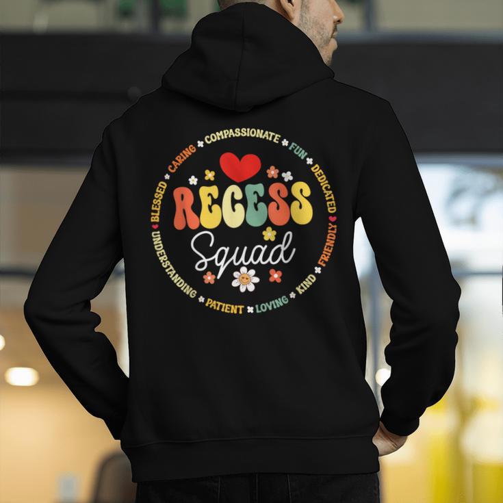 Recess Squad Crew Teachers Students Monitor Back To School Men's Hoodie Back Print, funny gift