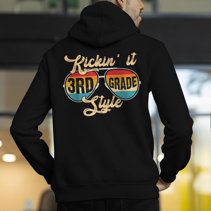Retro Kickin It 3rd Grade Style Teacher Back To School Men Women Men's Hoodie Back Print, funny gift