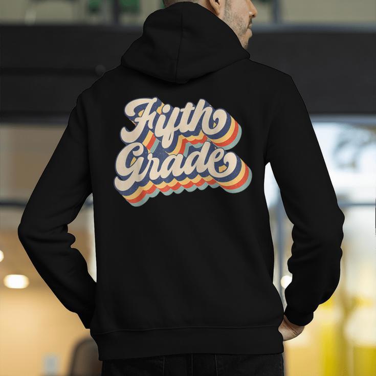 Retro Sunset Fifth Grade Teacher & Student Back To School Men's Hoodie Back Print, funny gift Retro Sunset Fifth Grade Teacher & Student Back To School Men's Hoodie Back Print, funny gift