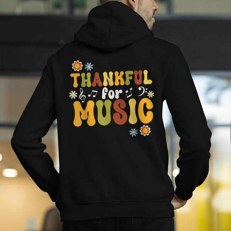 Retro Thankful For Music Floral Music Teacher Thanksgiving Men Women Men's Hoodie Back Print, funny gift Retro Thankful For Music Floral Music Teacher Thanksgiving Men Women Men's Hoodie Back Print, funny gift
