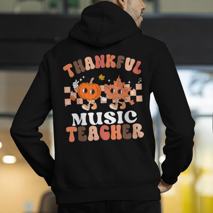 Retro Thankful Music Teacher Pumpkin Fall Thanksgiving Men's Hoodie Back Print, funny gift Retro Thankful Music Teacher Pumpkin Fall Thanksgiving Men's Hoodie Back Print, funny gift