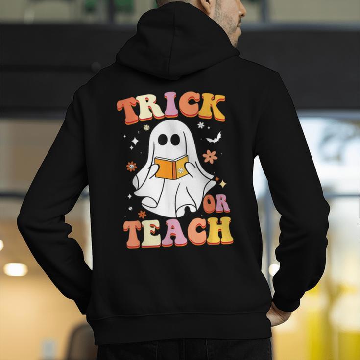 Retro Vintage Groovy Trick Or Teach Teacher Halloween For Men Women Kids Men's Hoodie Back Print, Groovy Teacher Hoodies, funny gift Retro Vintage Groovy Trick Or Teach Teacher Halloween For Men Women Kids Men's Hoodie Back Print, Groovy Teacher Hoodies, funny gift