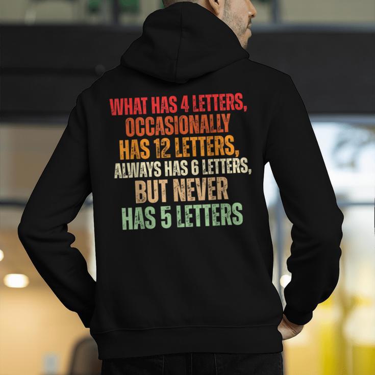 Riddle Wordplay Joke For Grammar Nerds And Teachers Men's Hoodie Back Print, funny gift