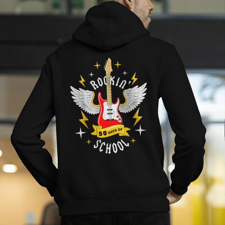 Rockin 50 Days Of School 50th Day Of School Teacher Student Men Women Girls Kids Men's Hoodie Back Print, funny gift