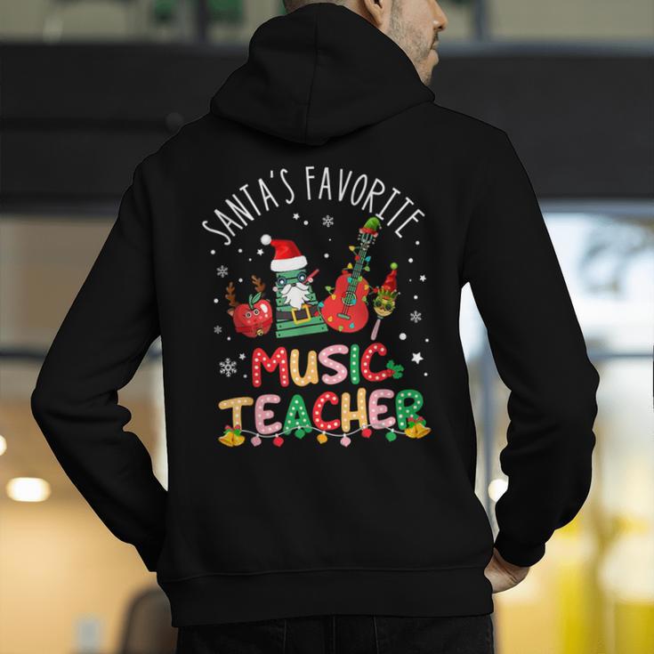 Santa's Favorite Music Teacher Christmas Santa Hat Matching Men's Hoodie Back Print, funny gift Santa's Favorite Music Teacher Christmas Santa Hat Matching Men's Hoodie Back Print, funny gift