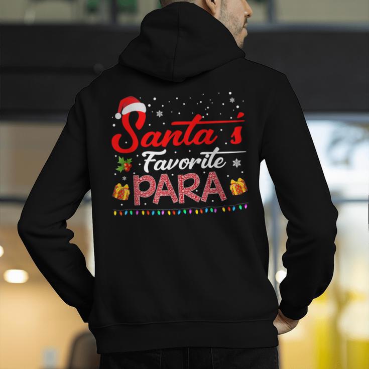 Santa's Favorite Para Christmas Paraprofessional Teacher Men's Hoodie Back Print, funny gift Santa's Favorite Para Christmas Paraprofessional Teacher Men's Hoodie Back Print, funny gift