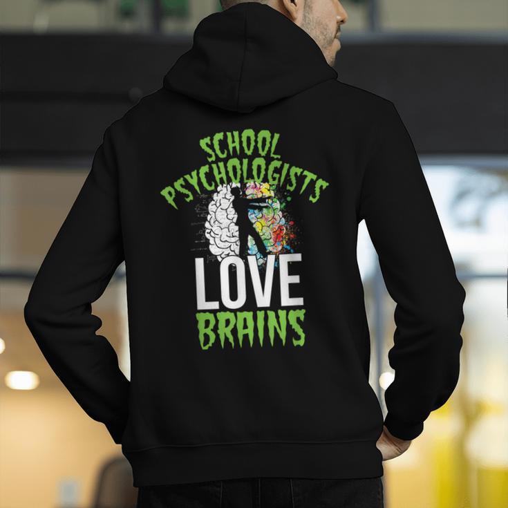 School Psychologists Love Brains Halloween Teacher Counselor Men's Hoodie Back Print, funny gift School Psychologists Love Brains Halloween Teacher Counselor Men's Hoodie Back Print, funny gift