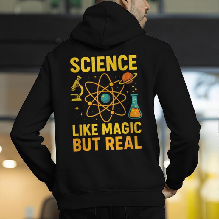 Science Like Magic But Real Nerdy Teacher Men's Hoodie Back Print, Science Teacher Hoodies, funny gift
