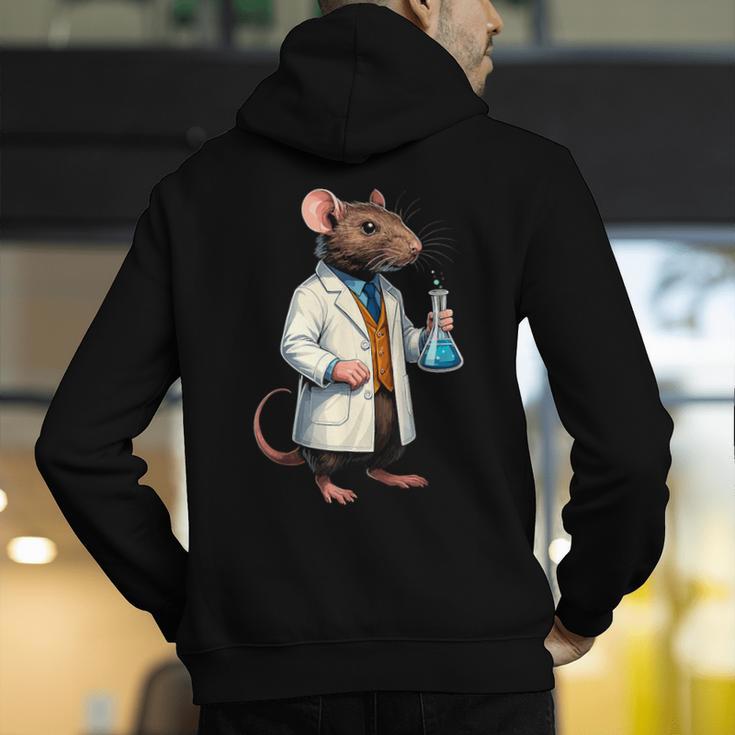 Science Rat Lab Science Scientist Mouse Teacher Chemistry Men's Hoodie Back Print, Science Teacher Hoodies, funny gift