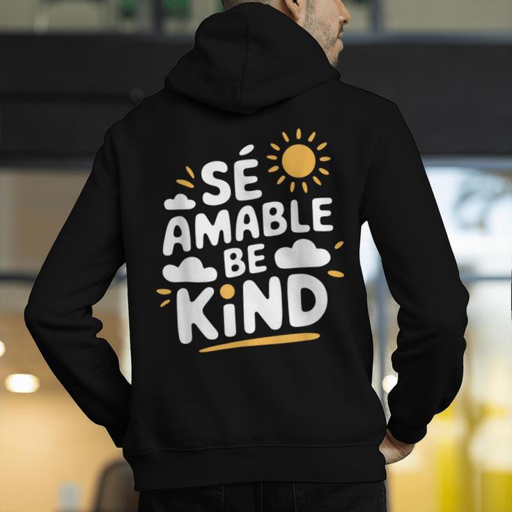 SÉ AMABLE Be Kind Bilingual Teacher Maestra Spanish Teacher Men's Hoodie Back Print, funny gift SÉ AMABLE Be Kind Bilingual Teacher Maestra Spanish Teacher Men's Hoodie Back Print, funny gift