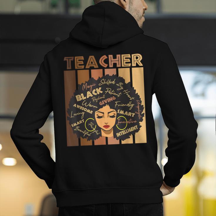 Smart Teacher Afro Girl Melanin African American Wowen Men's Hoodie Back Print, funny gift