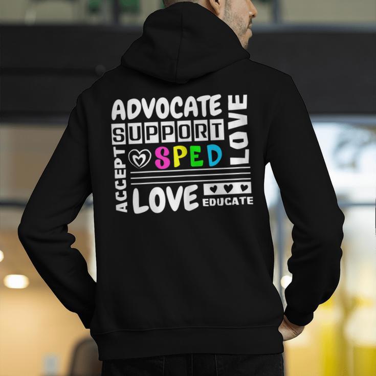 Special Education Advocate Love Support SPED Teacher Men's Hoodie Back Print, funny gift Special Education Advocate Love Support SPED Teacher Men's Hoodie Back Print, funny gift