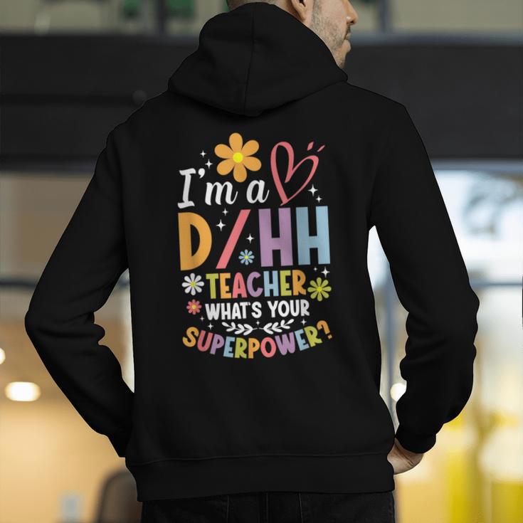 Special Education ASL Teacher Superpower DHH Teacher Men's Hoodie Back Print, funny gift Special Education ASL Teacher Superpower DHH Teacher Men's Hoodie Back Print, funny gift