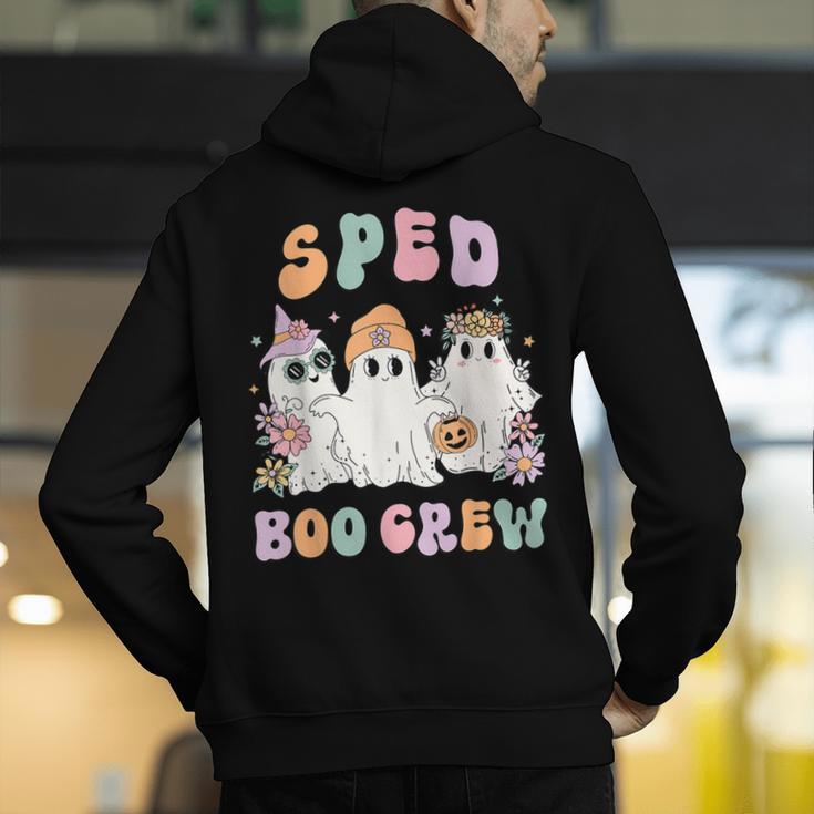 SPED Boo Crew Halloween Floral Ghost Special Ed SPED Teacher For Men Women Kids Men's Hoodie Back Print, funny gift