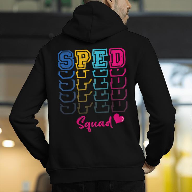 SPED Squad Proud Special Education Para Teacher Colorful Men's Hoodie Back Print, funny gift