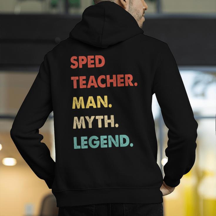 Sped Teacher Man Myth Legend Men's Hoodie Back Print, funny gift