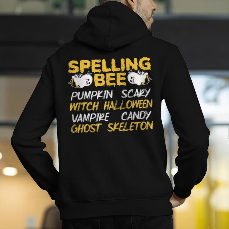 Spelling Bee Costume For a Halloween Teacher Pun Women Men's Hoodie Back Print, funny gift