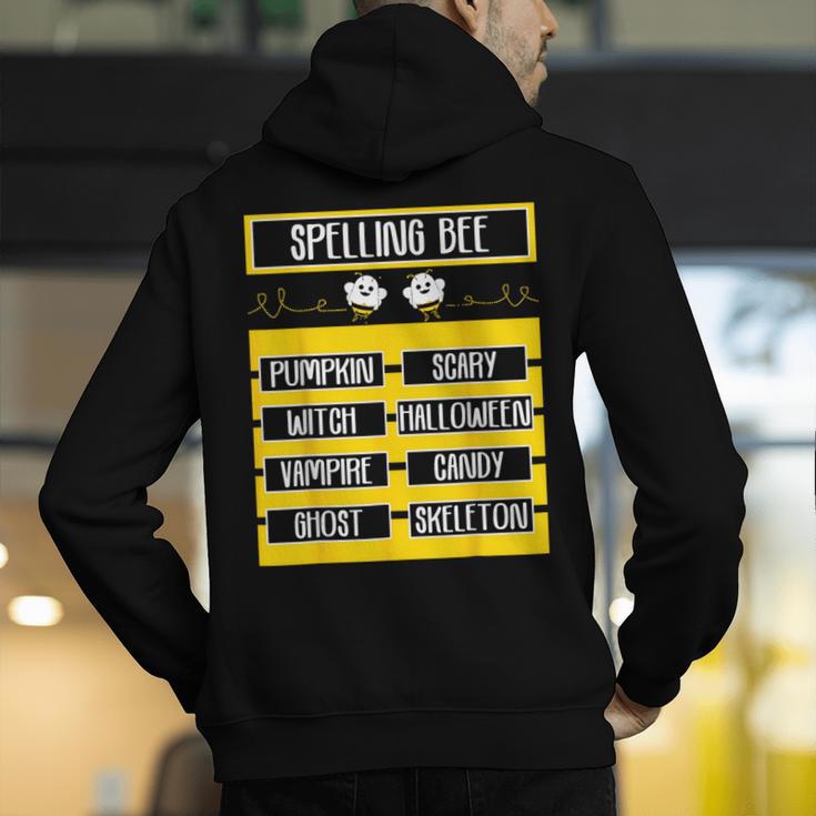 Spelling Bee Halloween Teachers Bee Spelling Competition Men's Hoodie Back Print, funny gift
