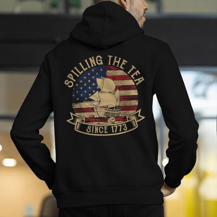 Spilling The Tea Since 1773 American History Teacher Vintage Men's Hoodie Back Print, History Teacher Hoodies, funny gift
