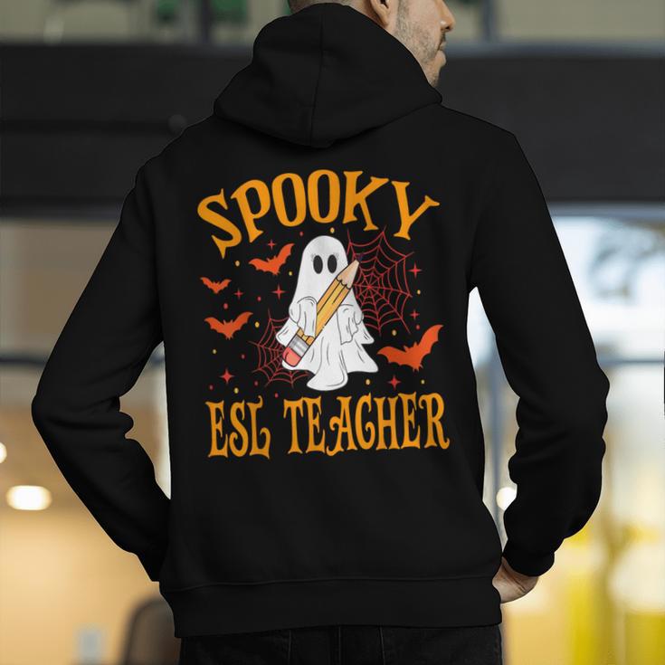 Spooky ESL Teacher Ghost Halloween School Women Men's Hoodie Back Print, Esl Teacher Hoodies, funny gift Spooky ESL Teacher Ghost Halloween School Women Men's Hoodie Back Print, Esl Teacher Hoodies, funny gift