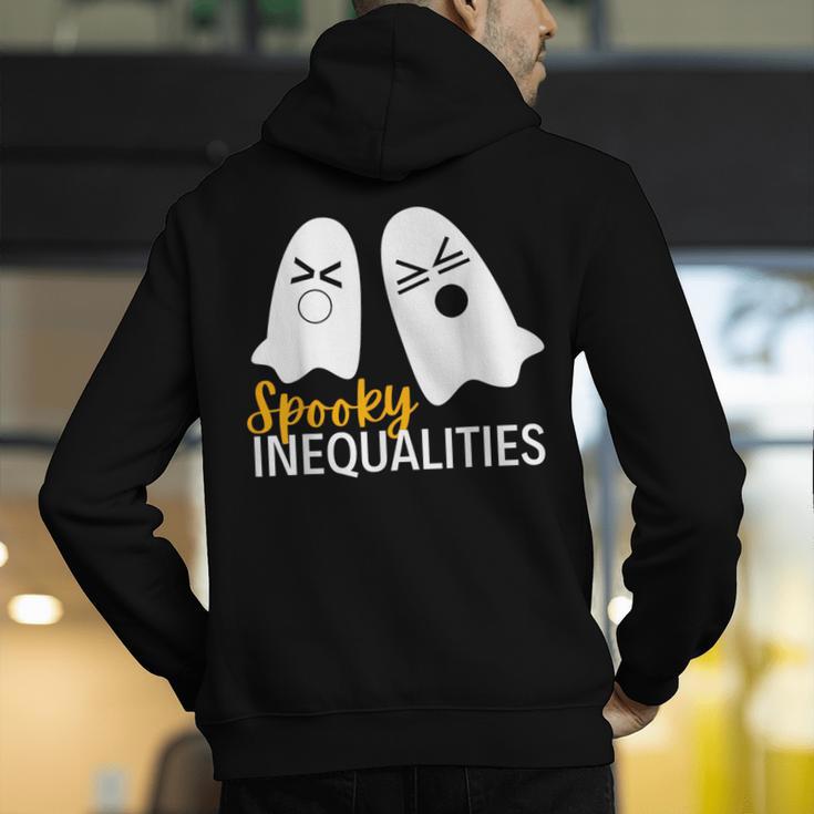 Spooky Ghost Inequalities Halloween Math Teacher Men's Hoodie Back Print, funny gift Spooky Ghost Inequalities Halloween Math Teacher Men's Hoodie Back Print, funny gift