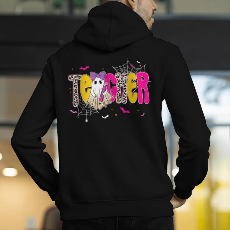 Spooky Halloween Teacher Para Counselor SPED Preppy Boo Kids Men's Hoodie Back Print, funny gift Spooky Halloween Teacher Para Counselor SPED Preppy Boo Kids Men's Hoodie Back Print, funny gift